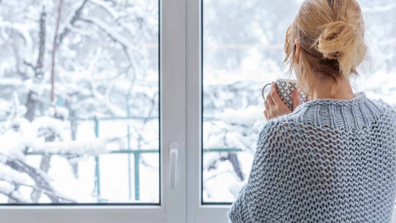 Window looking out on snow